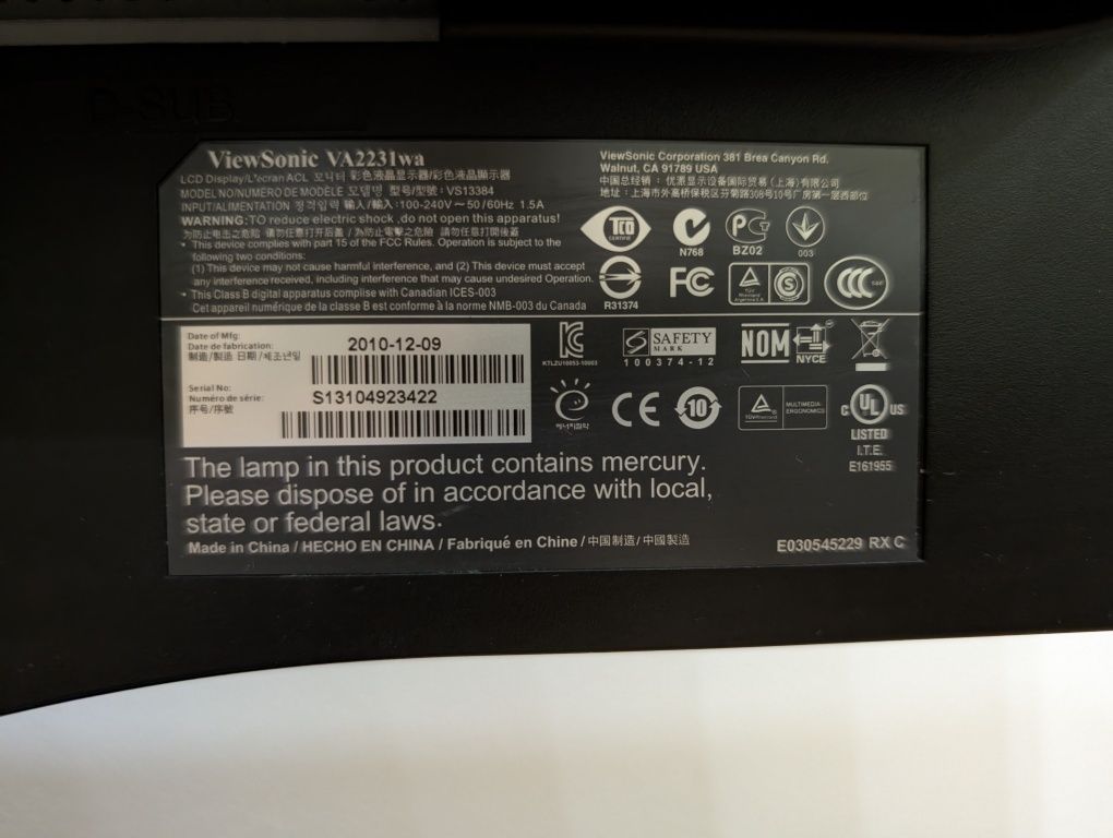 Монітор ViewSonic VA2231wa