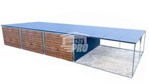 Garaż blaszany 9x6 + wiata 3x6 antracyt + jasny orzech   GP226