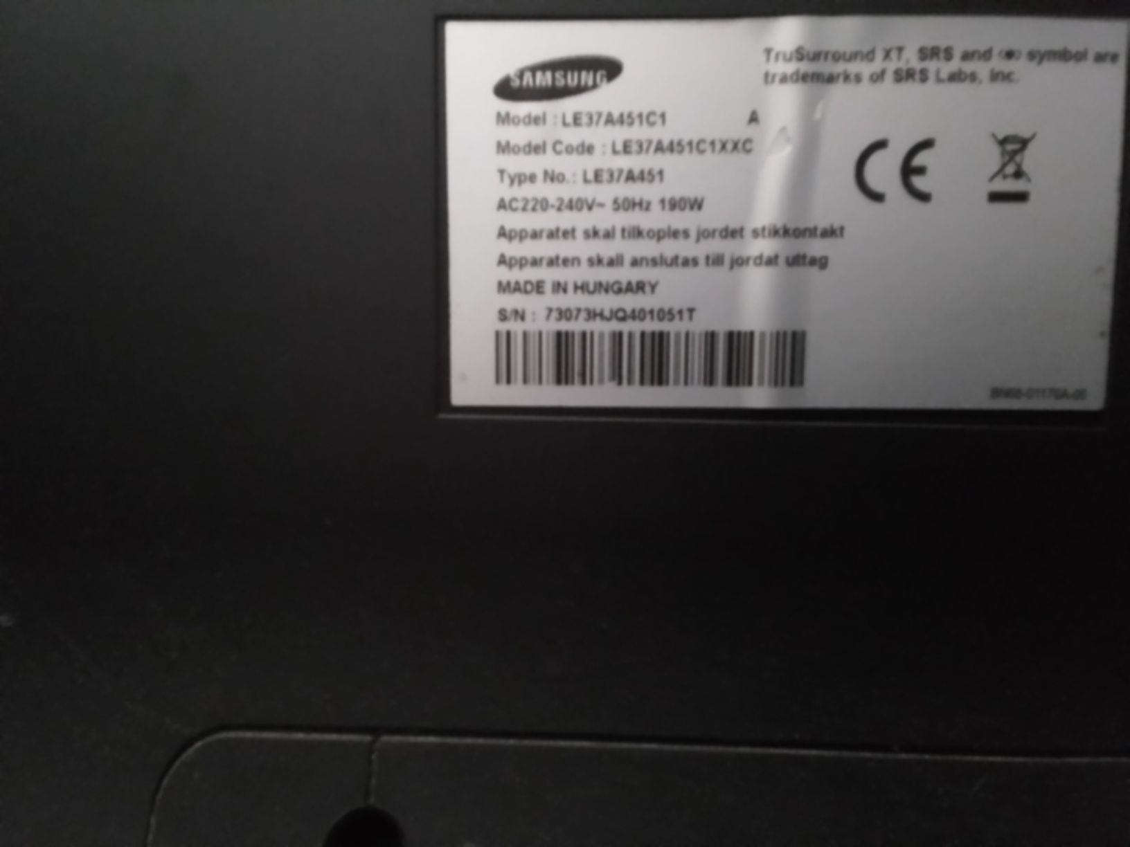 Telewizor 37"SAMSUNG