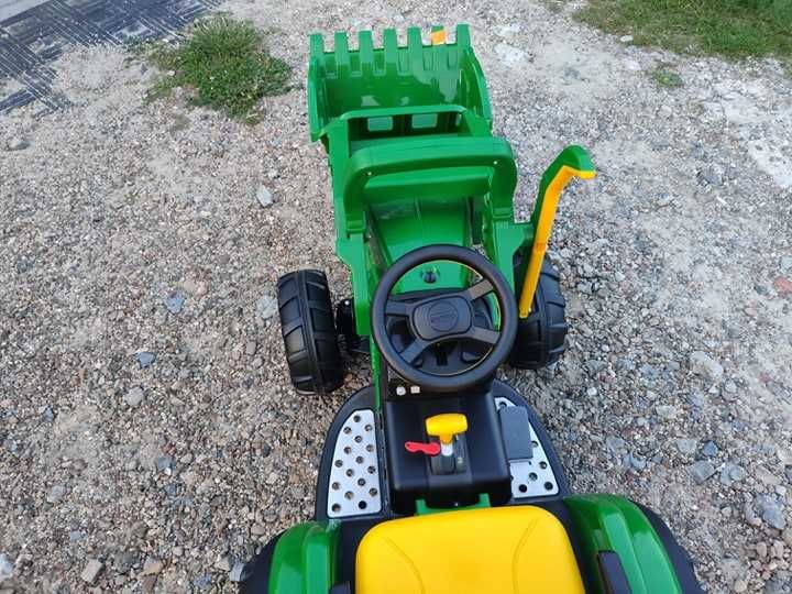 Traktor z turem KOPARKA + PRZYCZEPA Tandem dwuosiowa JOHN DEERE