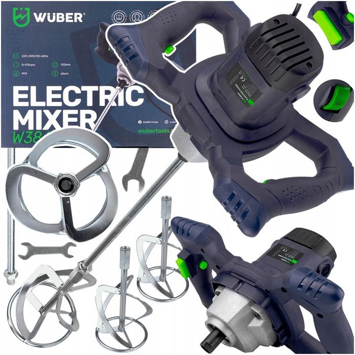 Mieszadło Do Kleju Betonu Elektryczne 2600w + 2x Mieszalniki Przedłużk