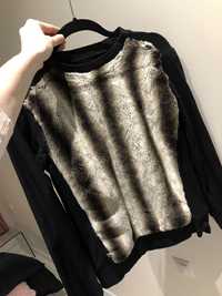 Sweter bluza ZARA z futerkiem IDEALNY STAN r. M