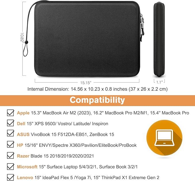 finpac twardy pokrowiec na laptopa 38.9-40.6 cm x