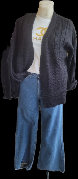 Kardigan sweter czarny s