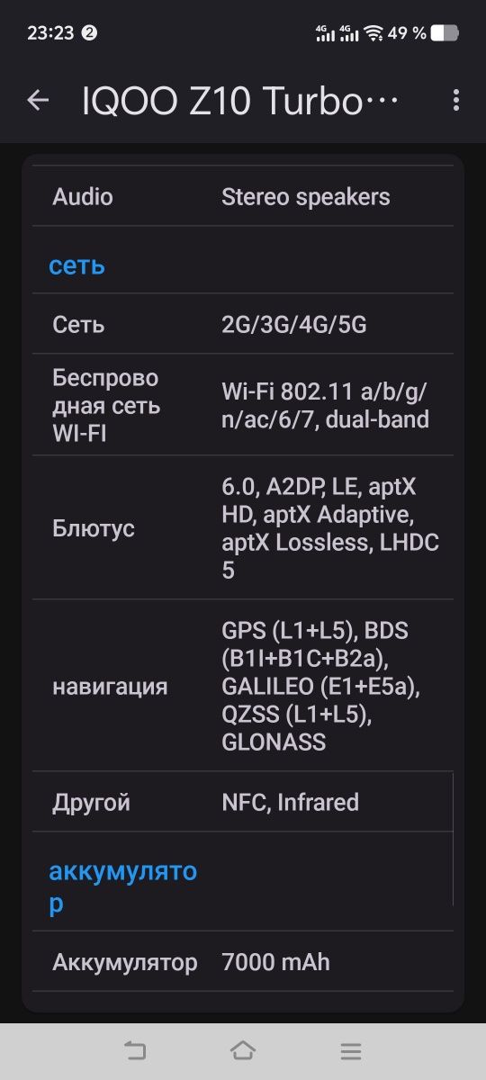 Iqoo Z 10 Turbo Pro 12/256 NFC,7000ma