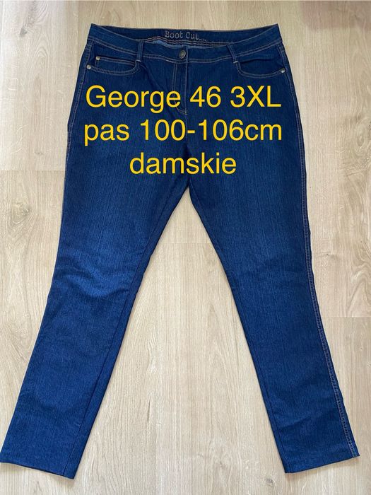 George boot cut rozm 46 3XL granatowe damskie spodnie jeansy dżinsy
