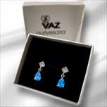 Brincos com zirconia azul