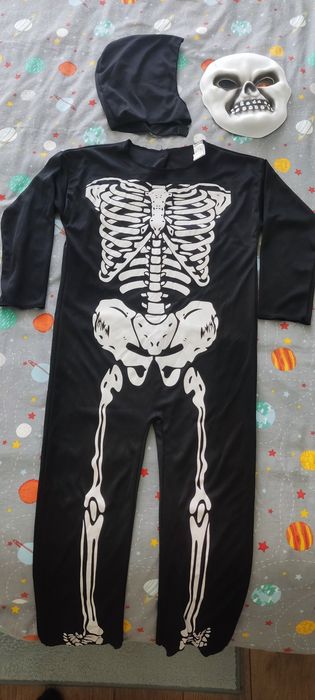 Fato carnaval Halloween esqueleto