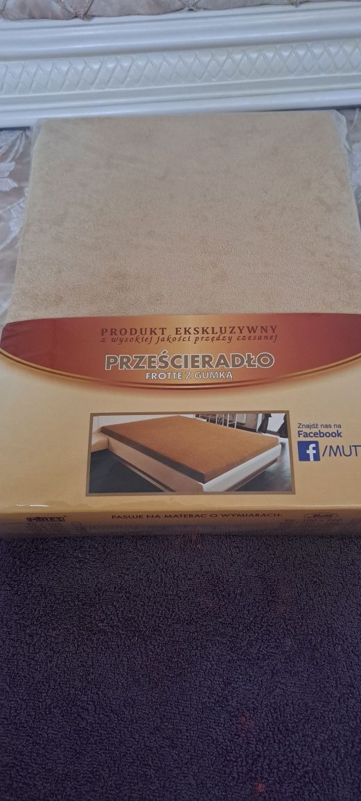 Grube prześcieradło frotte z gumką 180x200