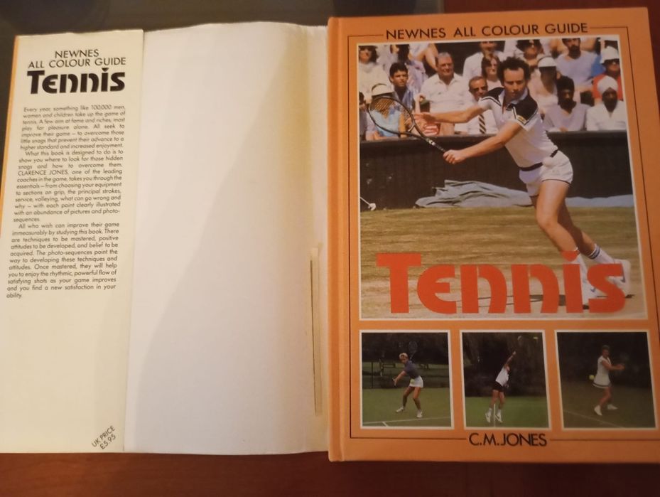 Livro antigo tênis Newnes All Colour Guide Tennis