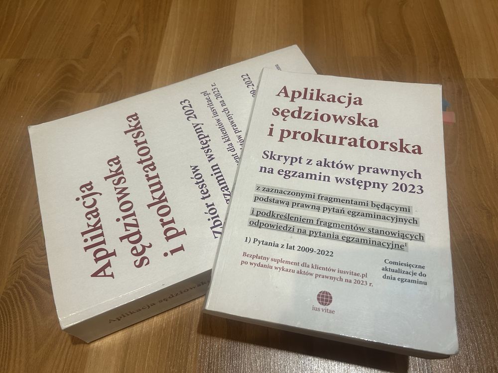 Aplikacja sędziowska i prokuratorska egzamin wstepny testy, skrypt