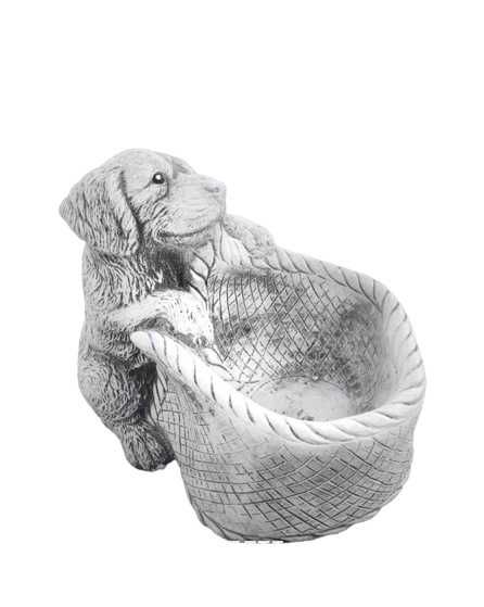 Labrador donica h23 Piesek pies z koszem Figurka ogrodowa betonowa