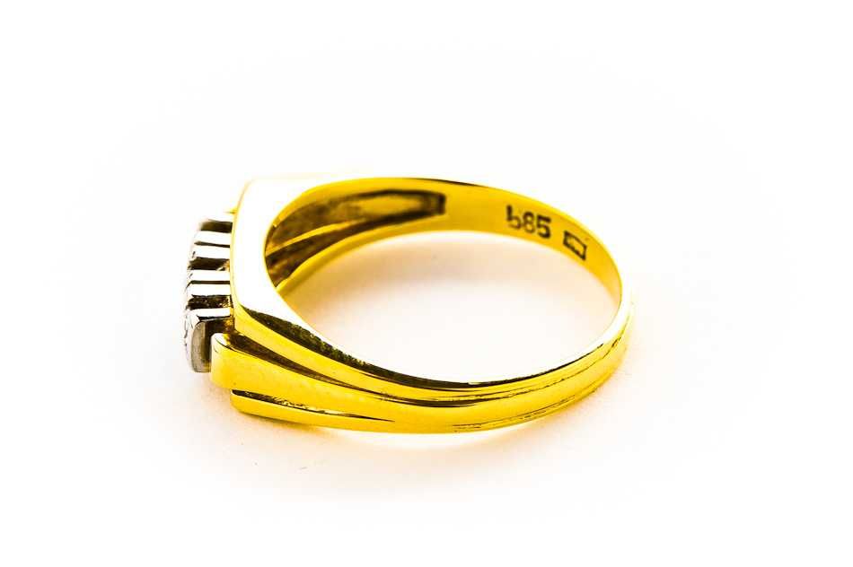 Złoty Pierścionek - 14K - 3,95g - DIAMENTY - KRAKÓW