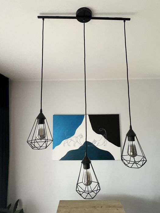 Lampa metalowa czarna styl loft