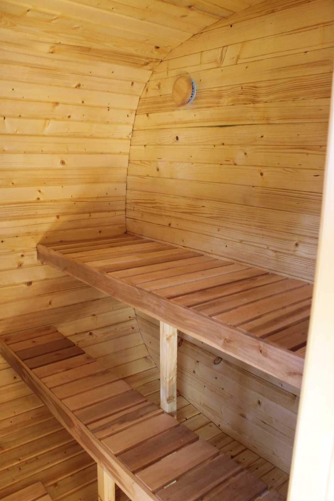 Sauna ogrodowa domek, beczka, łezka piec elektryczny, opalany drewnem