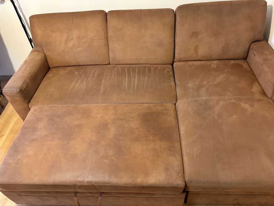 Narożnik z funkcja spania oraz pojemnik