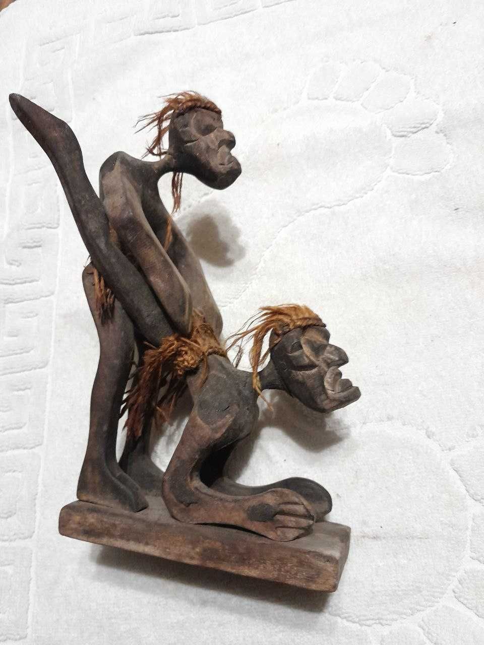 Вінтажна дерев'яна статуя чоловіка та жінки камасутра 22 см