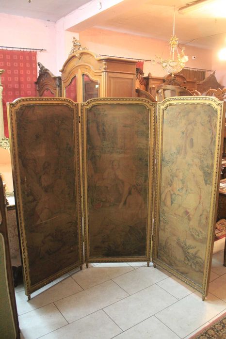Stary duży francuski parawan 3 ramienny - Gryfino
