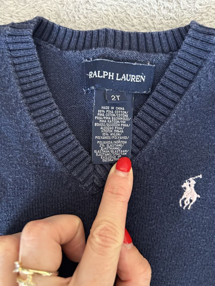Sweterek granatowy elegancki ralph lauren
