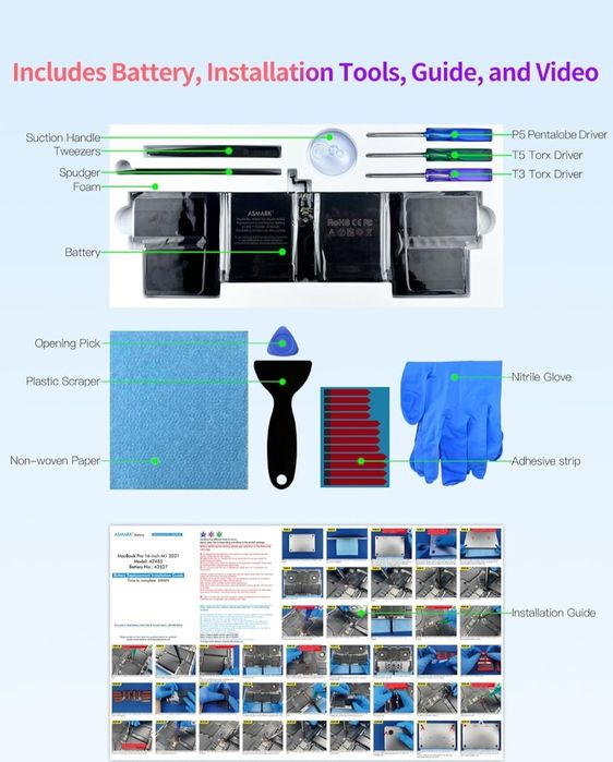 ASMARK Bateria do MacBook Pro 16 cali A2485