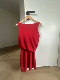 Elegancka czerwona sukienka, Zara, rozmiar S