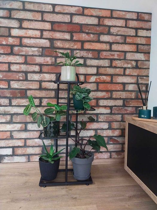 Kwietnik Metalowy 4-poziomowy Piętrowy Stojak Doniczki Rośliny Kwiatki