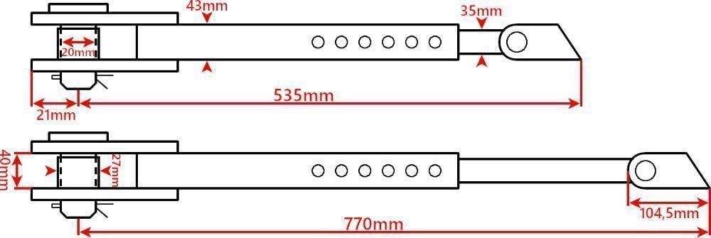 Cięgła + Stabilizatory + Łącznik CENTRALNY C-360 ZŁĄCZE EURO [7856]