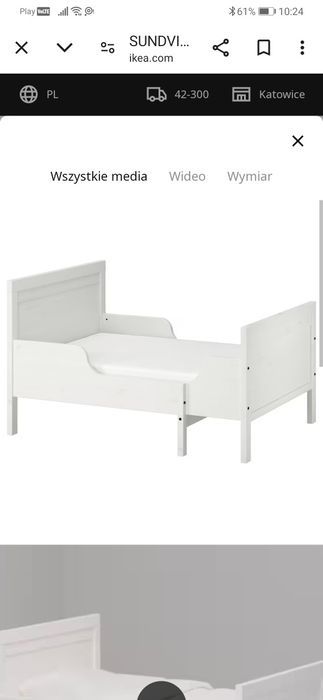 Łóżko Ikea Sundvick 80x200