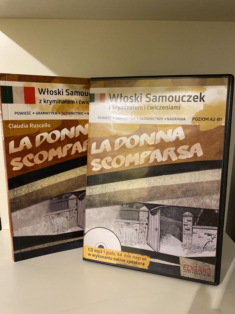 Włoski samouczek z kryminałem i ćwiczeniami La donna scomparsa