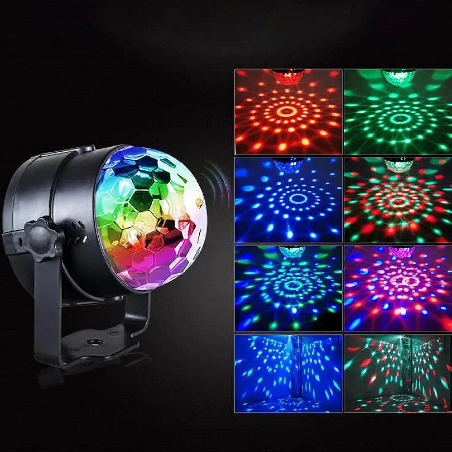 Lampka disco Kula dyskotekowa z pilotem 3 kolory 7 opcji świecenia