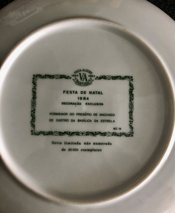 Vista Alegre prato de coleção (Novo Preço)