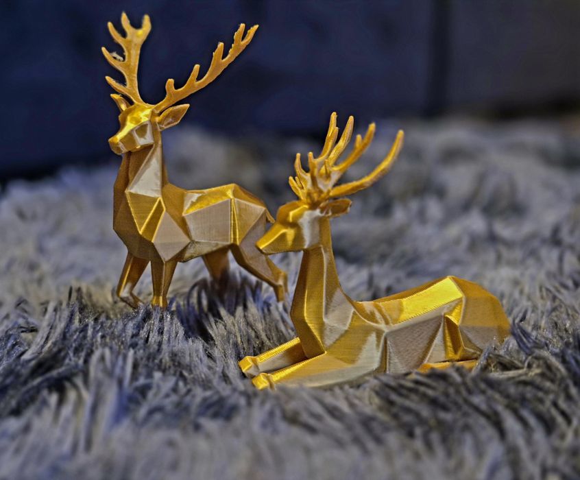 Figurki świąteczne złoty renifer ozdoba