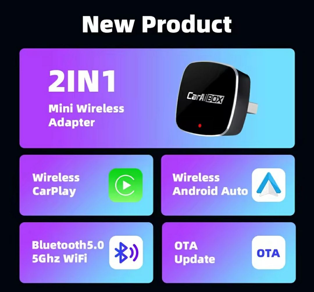 Бездротовий адаптер CarPlay & Android Auto – 2в1 Smart Box