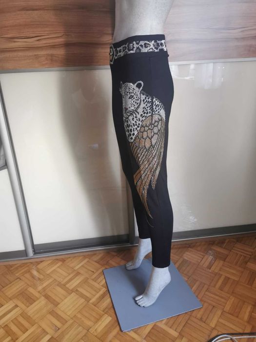Leginsy Tatu z tygrysem z cyrkoniami srebrnymi