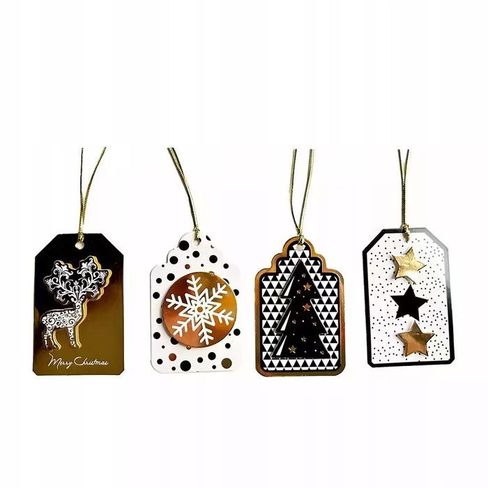 Tagi prezentowe z dekoracją 3D święta 8szt. incood.. Nowy Produkt