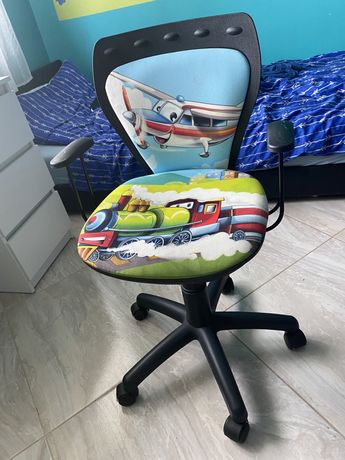 Krzesło biurowe obrotowe, na kolkach, fotel dla dziecka dzieciecy