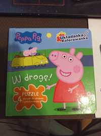 Puzzle Książeczka układanka kolorowanka Peppa Pig W drogę. Jak nowa.