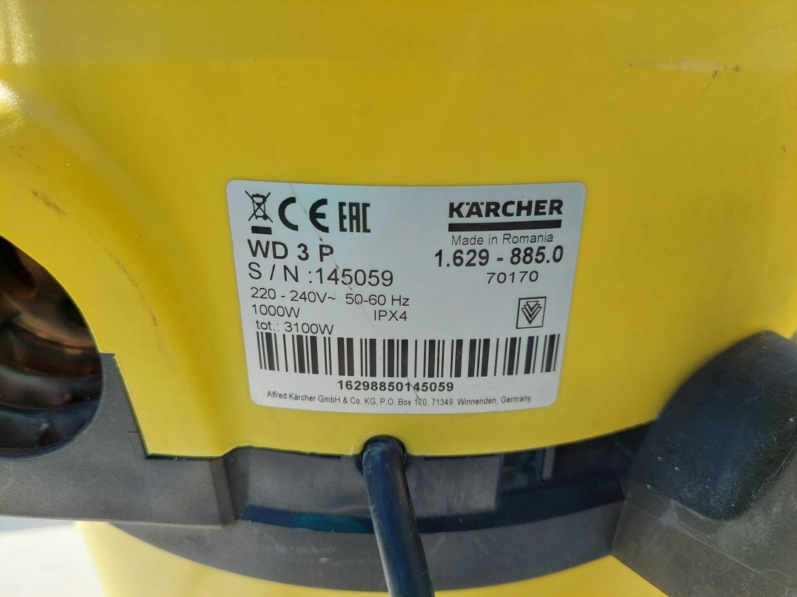 Odkurzacz karcher wd3 p z gniazdem