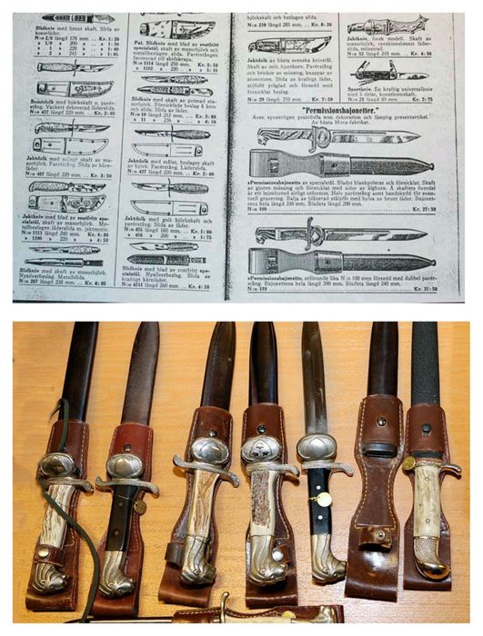 Шведский Парадный штык 1939 по 1962г. Кортик шведский