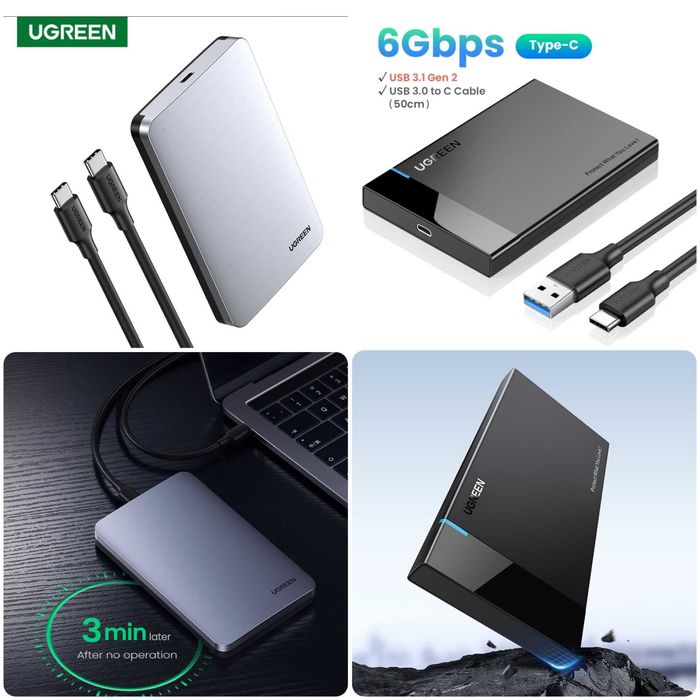 Внешний корпус (карман) для жесткого диска HDD/SSD SATA Ugreen