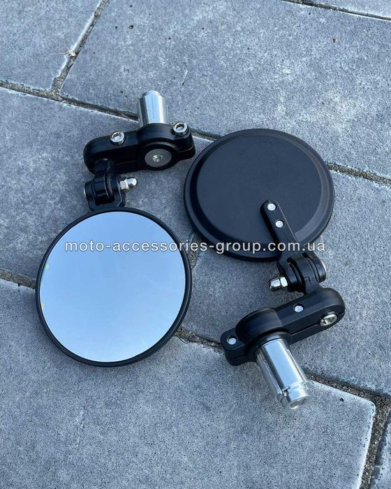 Дзеркала в торець керма 22мм на мотоцикл, зеркала в торец руля