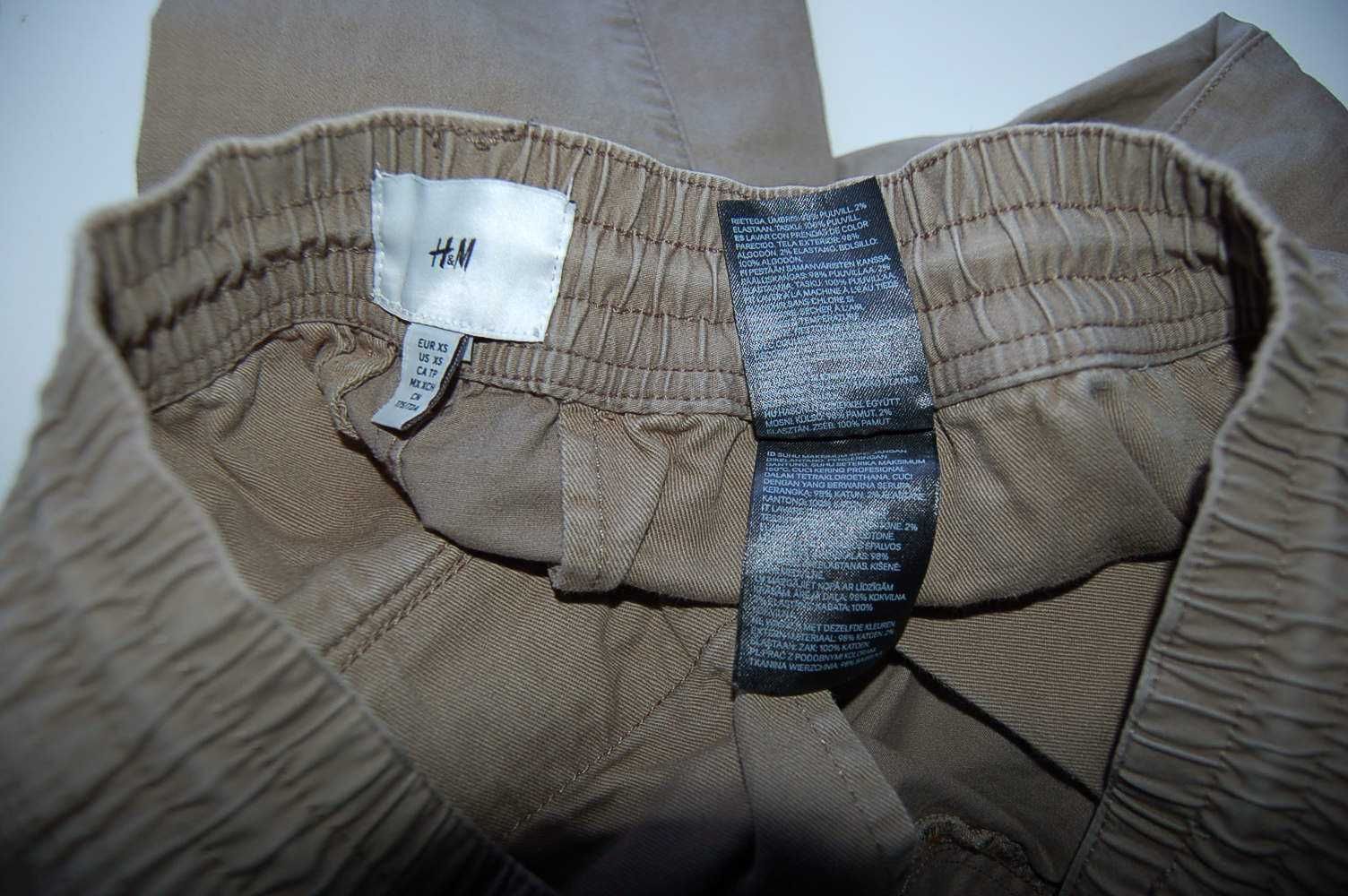 H and M roz.XS PAS 72 bojówki męskie jak nowe z elastanem