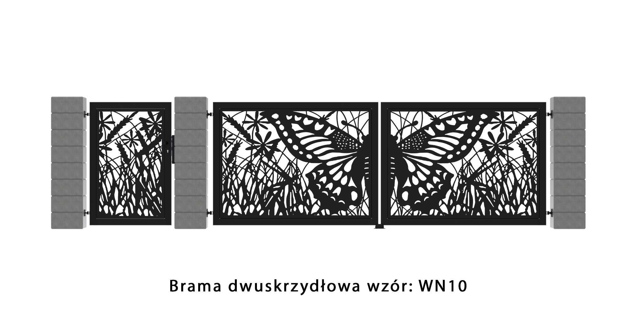 Brama dwuskrzydłowa furtka Panel aluminium CNC laser 4m 5m na Wymiar