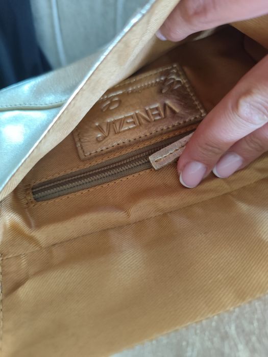 Venezia torebka złota kopertówka skóra !