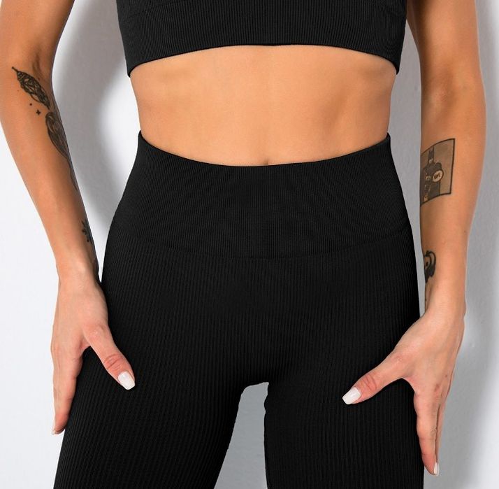 Лосини жіночі рубчик безшовні теплі з хутром ТЕРМО М-6XL