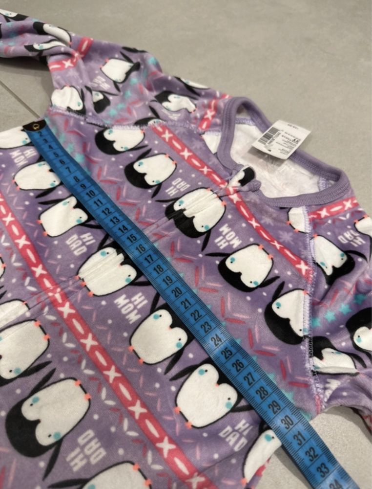 Piżamka kombinezon pajacyk na zimę dla dziewczynki 98cm