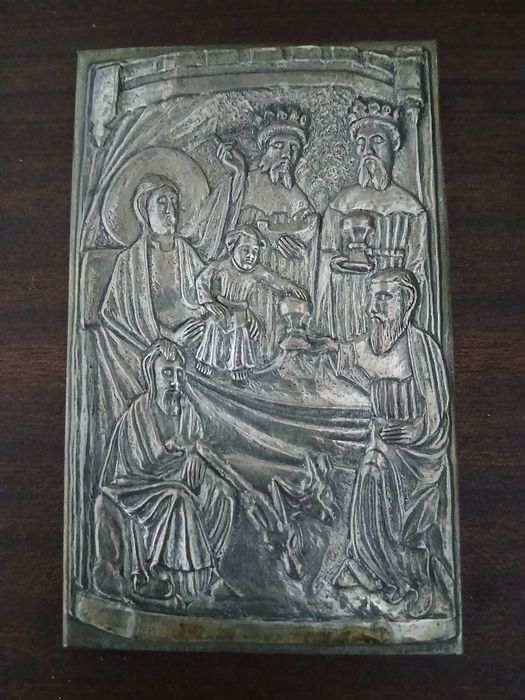 Placa de PRATA  "Presépio " Contrastada