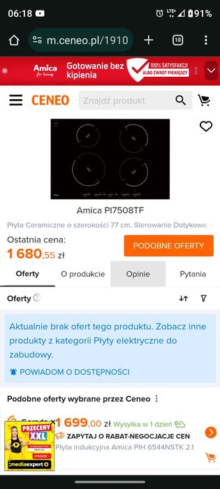 Płyta indukcyjna amica