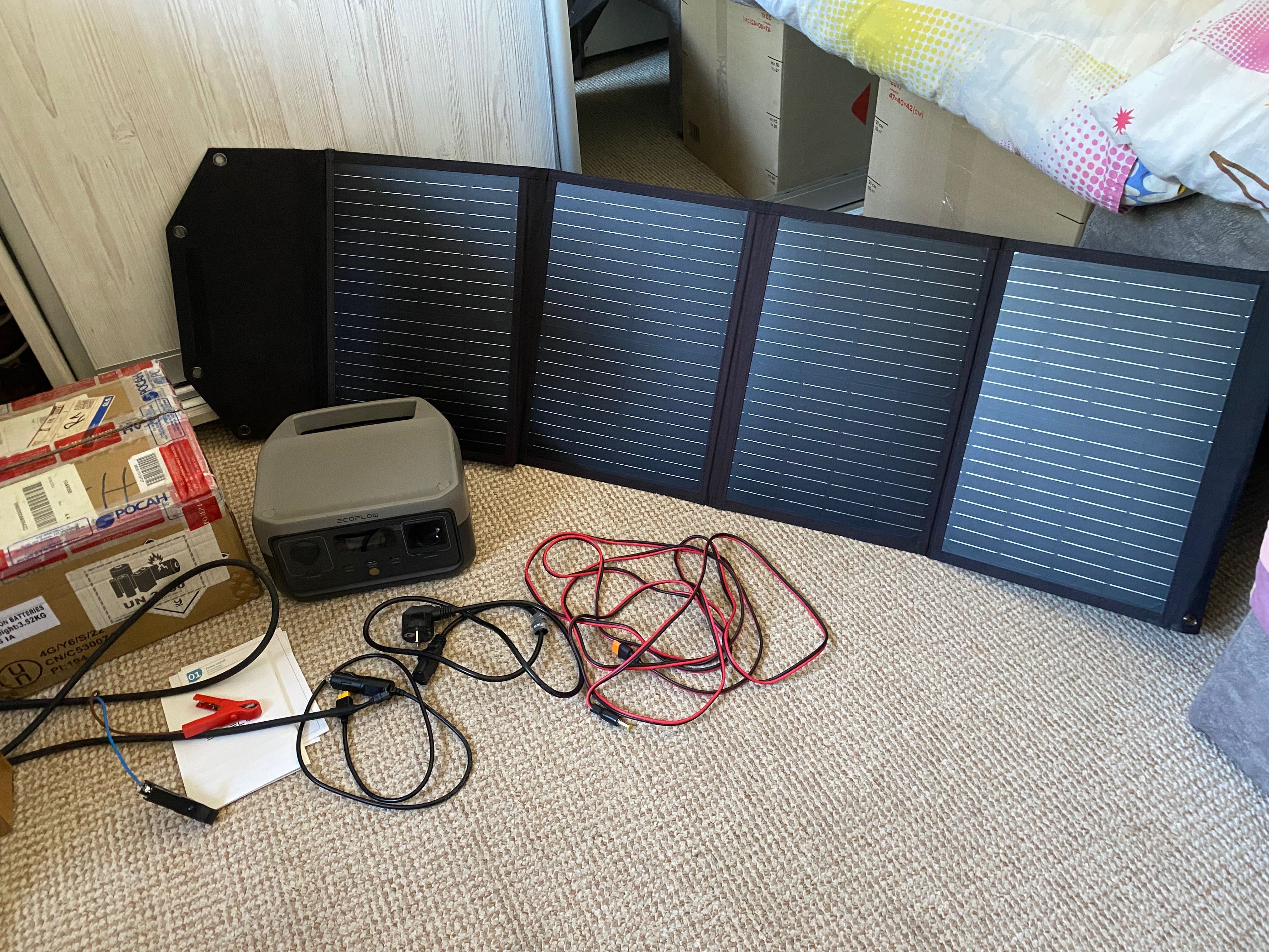 Ecoflow river 2 и солнечнечная панель на 60w