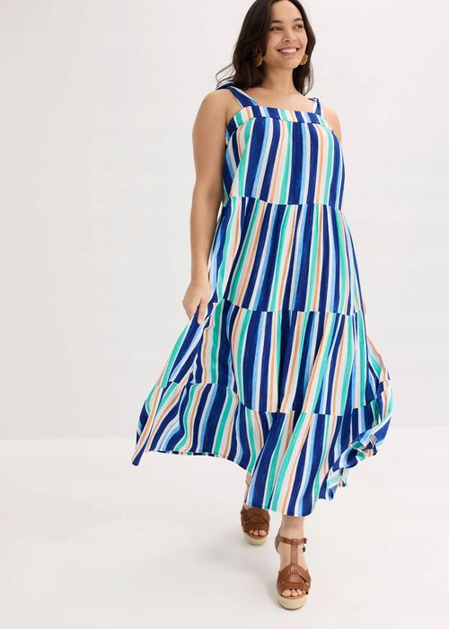 B.P.C sukienka kolorowa we wzory letnia z krepy 48.